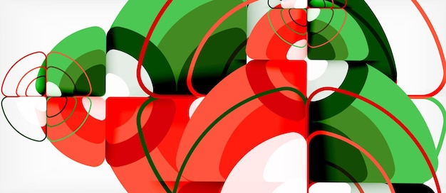 Los círculos y triángulos diseñan un fondo abstracto
