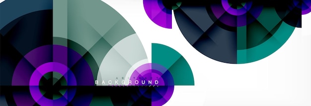 Los círculos y triángulos geométricos mínimos, el fondo abstracto, el techno, la plantilla de póster de diseño moderno.