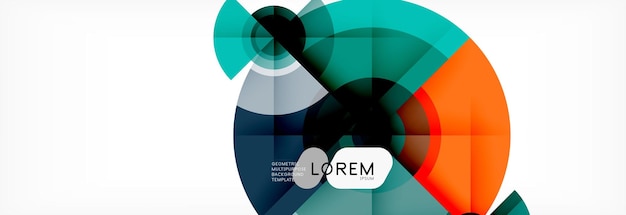 Los círculos y triángulos geométricos mínimos, el fondo abstracto, el techno, la plantilla de póster de diseño moderno.