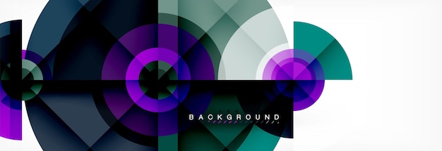 Los círculos y triángulos geométricos mínimos, el fondo abstracto, el techno, la plantilla de póster de diseño moderno.