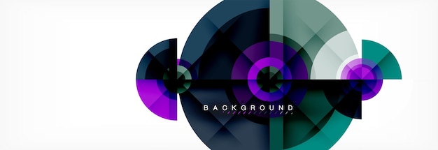 Los círculos y triángulos geométricos mínimos, el fondo abstracto, el techno, la plantilla de póster de diseño moderno.