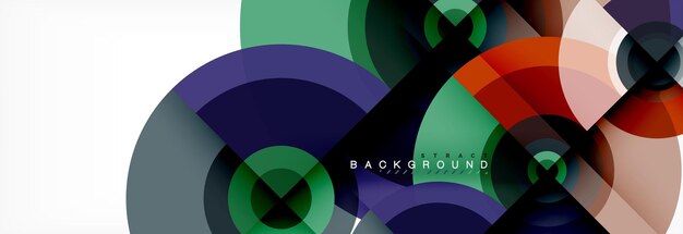 Los círculos y triángulos geométricos mínimos, el fondo abstracto, el techno, la plantilla de póster de diseño moderno.