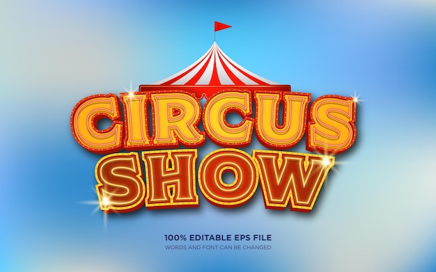 Circus Show 3D efecto de estilo de texto editable