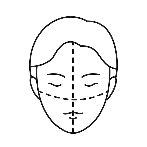 Cirugía plástica Mujer faceVector Ilustración e icono