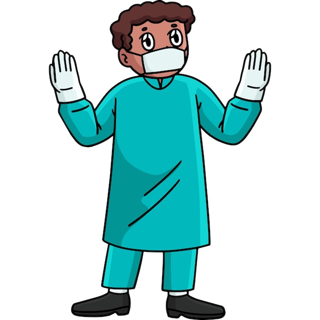 Cirujano hombre Doctor dibujos animados Clipart de colores