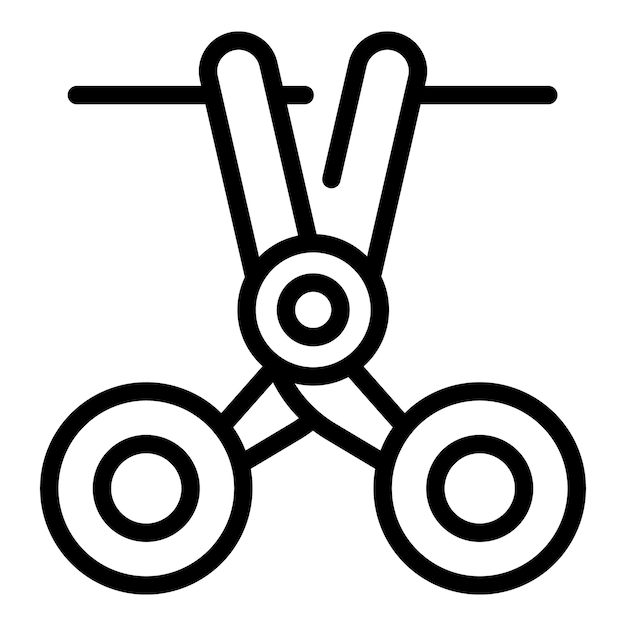 Cirujano tijeras icono contorno vector Enfermedad cardíaca Cuidado de medicina