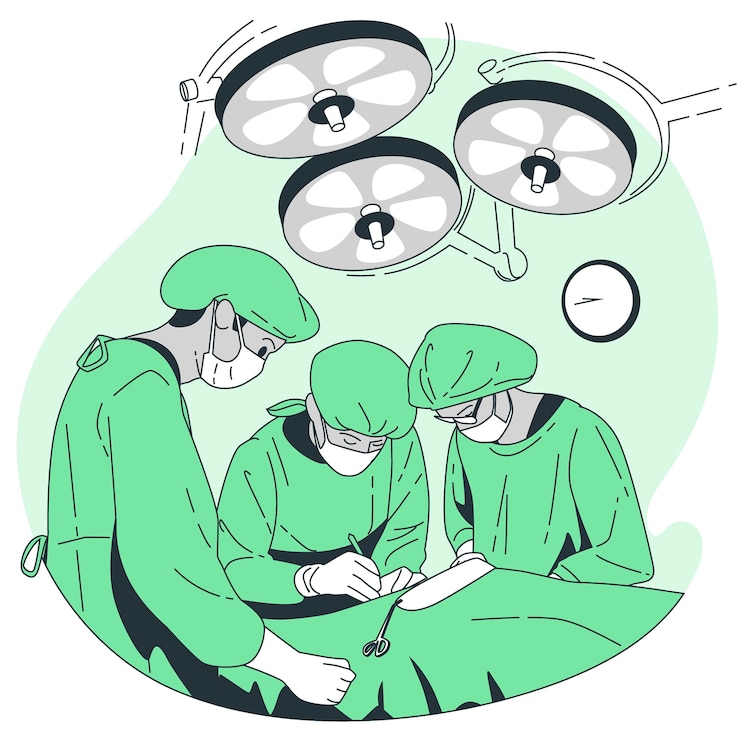 Vector cirujanos haciendo ilustración del concepto de cirugía