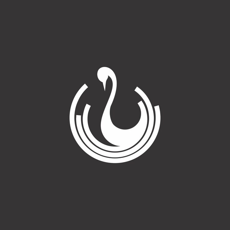 Vector cisne, ganso, onda, elegante, logotipo