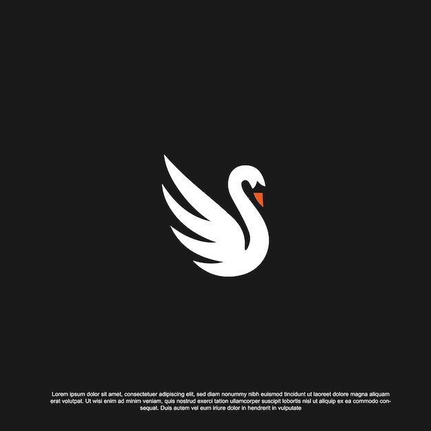cisne logo ganso o pato icono diseño vector