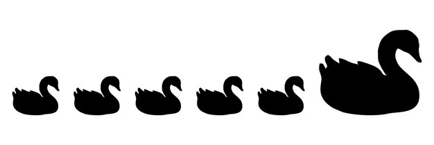 cisne negro con el número 3 en él