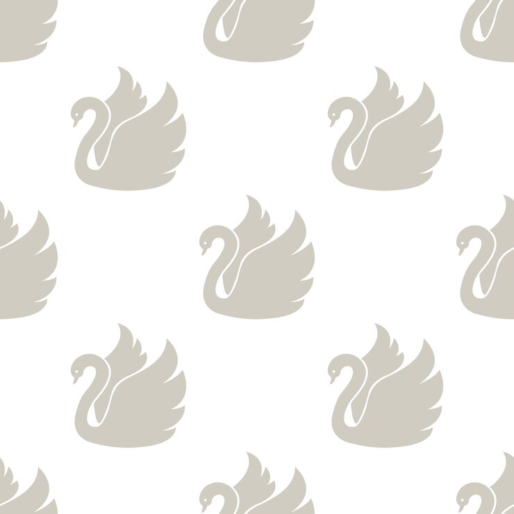 Cisne. Patrón de vector transparente