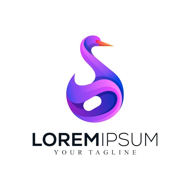 un cisne púrpura con un pico púrpura en la parte superior