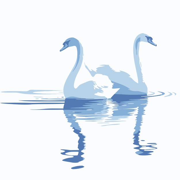 Vector cisnes en el lago 3