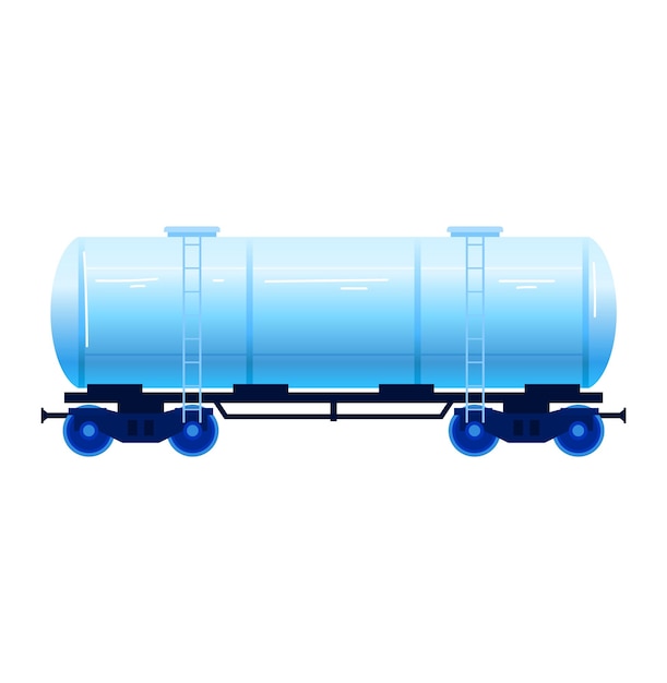 Cisterna del tanque aislada en la ilustración del vector blanco Contenedor con icono de la industria química líquida Reserva de almacenamiento azul con gasolina de aceite natural