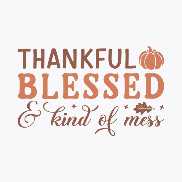 Cita de Acción de Gracias otoño otoño paquete calabaza siluetas pegatinas camisa vector