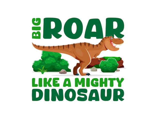 Cita de dinosaurio Gran rugido como un poderoso dinosaurio
