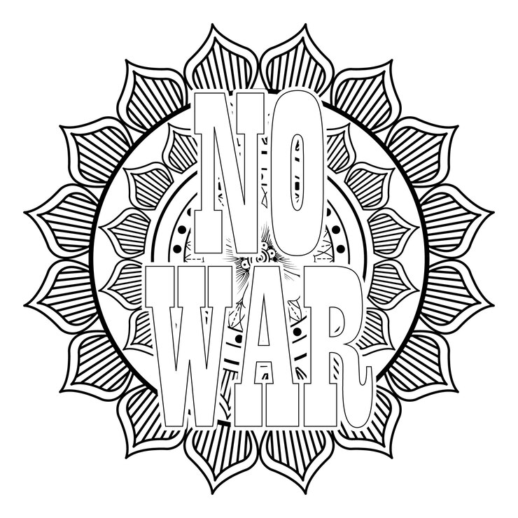Vector cita esquema blanco y negro flor para colorear mandala página