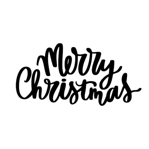 Cita de feliz navidad de vector. refranes de caligrafía moderna. diseño de vacaciones aislado sobre fondo blanco. diseño de tipografía para tarjetas de felicitación, estampado de camisetas.