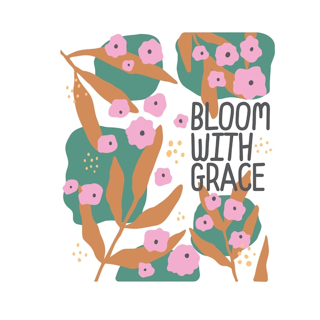 Cita de inspiración de la flor de Boho SVG Diseño de camisetas de inspiración del flor de la flor tipografía v