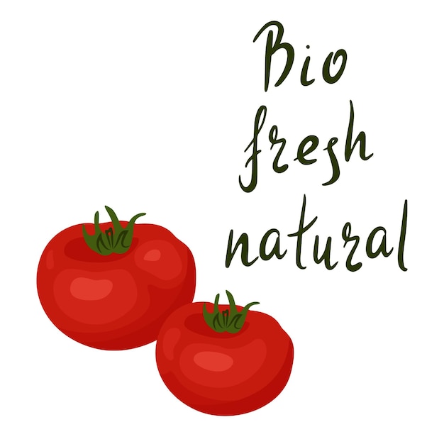 Vector cita inspiradora bio fresco natural alimentos saludables letras de mano ilustración de motivación para usted