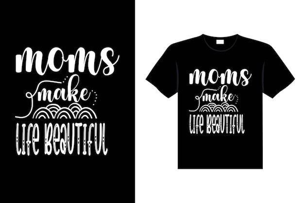 Cita de letras del día de la madre feliz mamá camiseta vector tipografía mamá ama el diseño de la camiseta