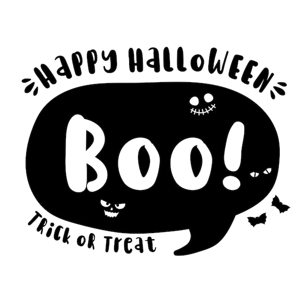 Cita de letras dibujadas a mano de Halloween