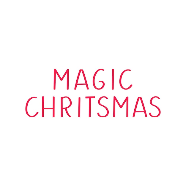 Cita mágica de Navidad Navidad en color rojo Vector dibujado a mano letras lindas