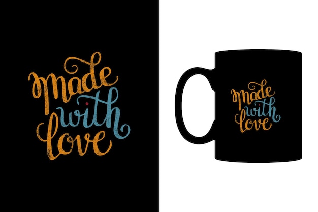 Cita de motivación con diseño de taza de tipografía
