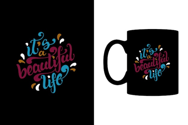 Cita de motivación con diseño de taza de tipografía
