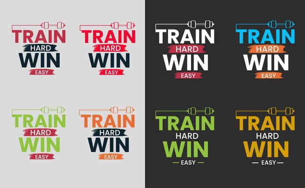 Cita motivacional de fitness Train Hard Win Diseño de camiseta fácil