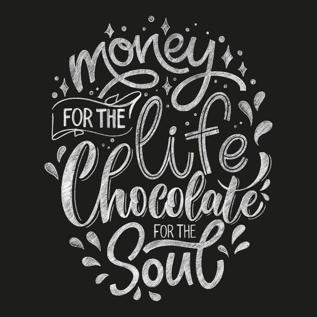 Cita de tiza de letras de mano de chocolate. composición de la palabra de invierno de navidad. elementos de diseño vectorial para camisetas, bolsos, carteles, tarjetas, pegatinas y menú.