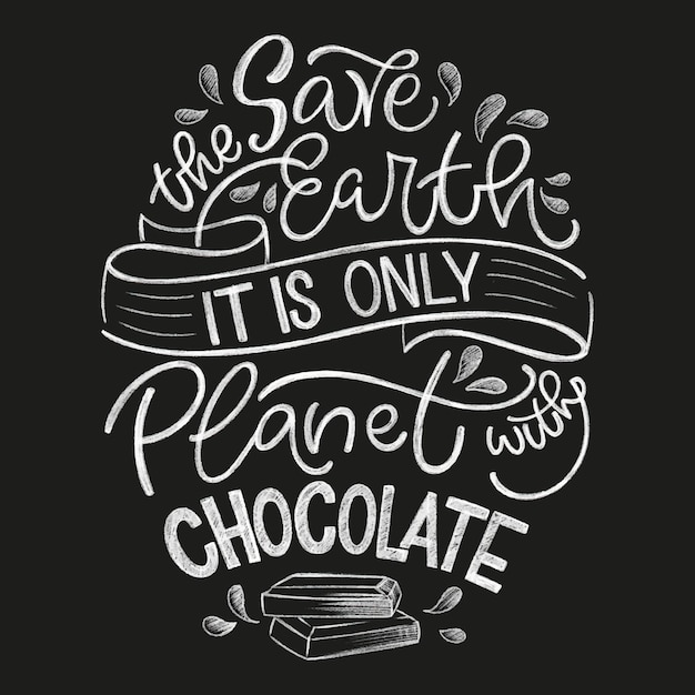 Cita de tiza de letras de mano de chocolate. Composición de la palabra de invierno de Navidad. Elementos de diseño vectorial para camisetas, bolsos, carteles, tarjetas, pegatinas y menú.