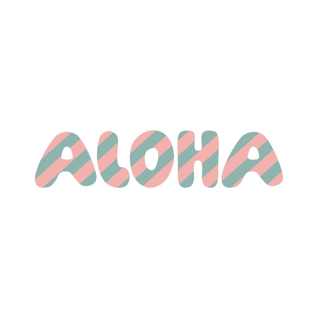 Cita de verano retro Aloha Letras manuscritas tipografía inspiradora Vector aislado