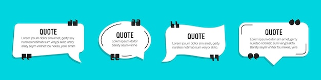Citar la colección de burbujas de discurso de texto en un diseño plano