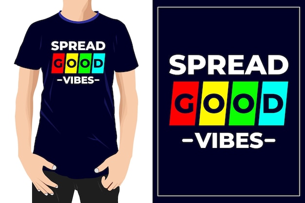 Citas motivacionales de good vibes diseño listo para la etiqueta de la camiseta de la taza o la impresión vector premium