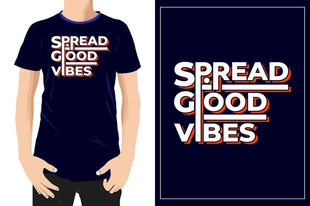 Citas motivacionales de Good Vibes Diseño listo para la etiqueta de la camiseta de la taza o la impresión Vector Premium