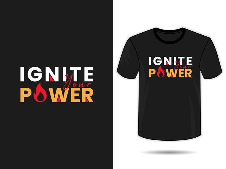Citas motivacionales de Ignite Power tipografía plantilla de diseño de camisetas