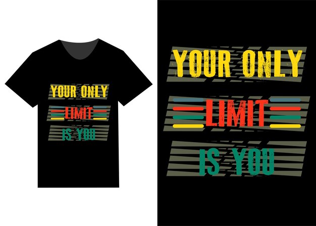 Citas motivacionales tipografía moderna diseño de camiseta negra