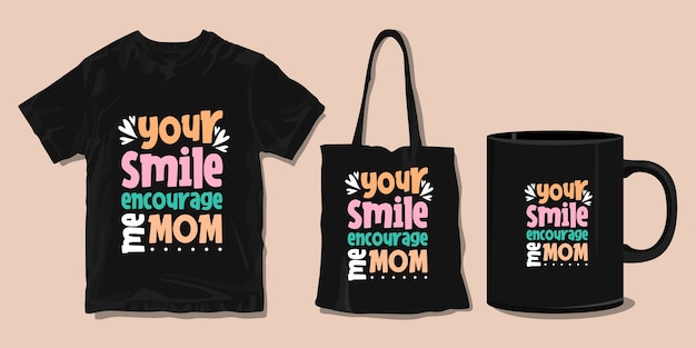 Vector citas de tipografía de camisetas familiares. mercancía para imprimir