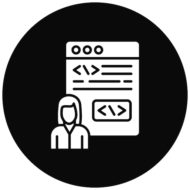 Citizen Developer Imagen vectorial de icono femenino Puede usarse para sin código