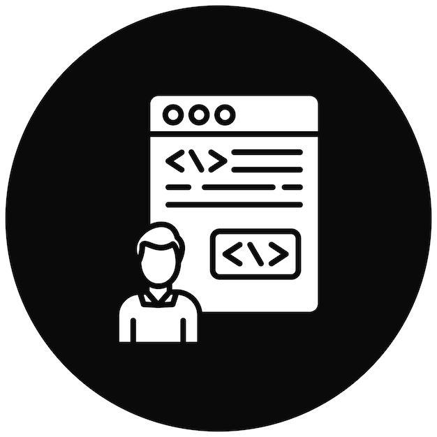 Citizen Developer Imagen vectorial de icono masculino Se puede usar para sin código