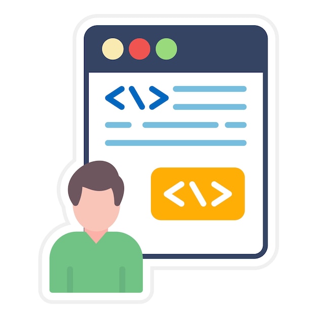 Citizen Developer Imagen vectorial de icono masculino Se puede usar para sin código