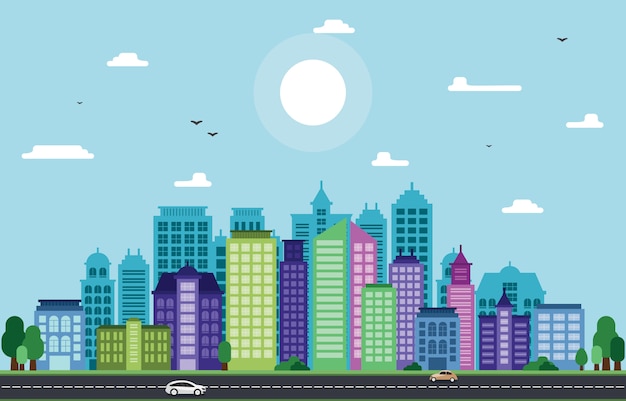 City Cityscape Skyline Landmark Building Traffic Street