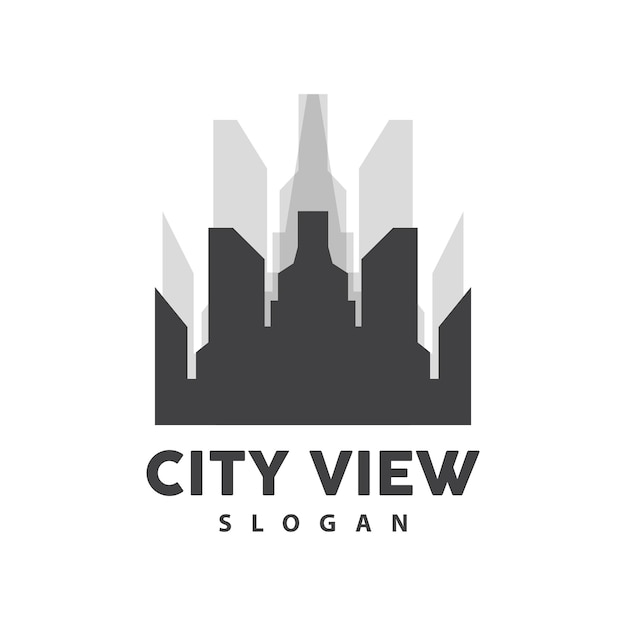 Cityscape Logo Metropolis Skyline Design Ciudad Edificio Vector Icono Símbolo Ilustración