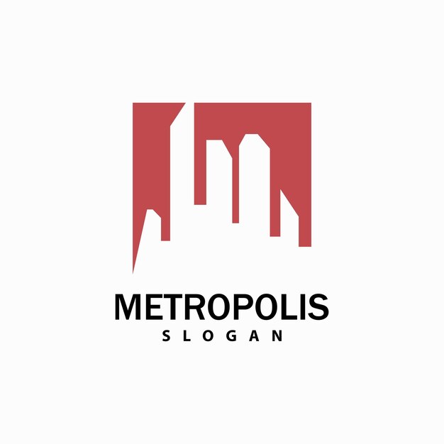 Cityscape Logo Metropolis Skyline Design Ciudad Edificio Vector Icono Símbolo Ilustración