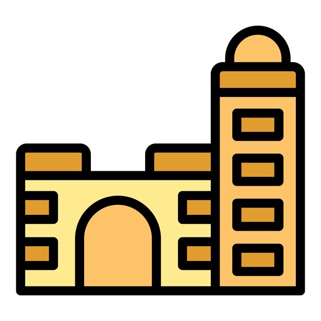 Ciudad casablanca icono contorno vector viaje a África Monumento histórico color plano