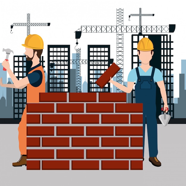 ciudad en construcción paisaje urbano fondo icono