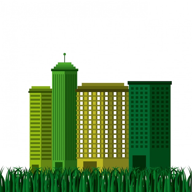 Vector ciudad ecología verde paisaje urbano