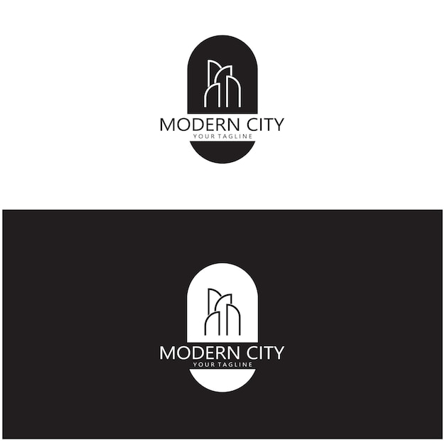 ciudad moderna logotipo de ciudad avanzada tecnología avanzada ecológica edificios futuros