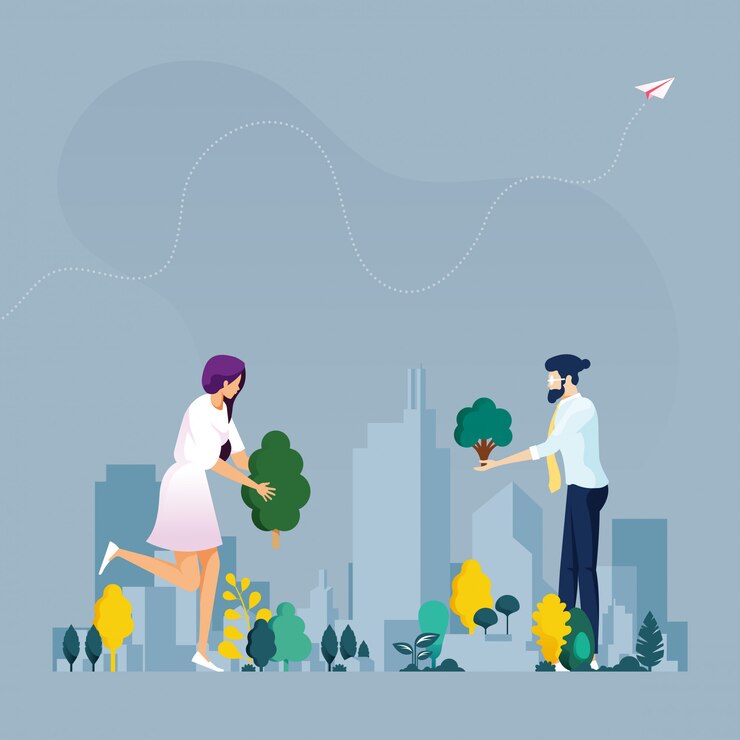 Vector ciudad verde. concepto de ecología